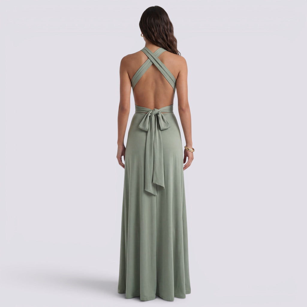 Damen Maxikleid Lina – Wickeldesign, vielseitig bindbar, für Hochzeiten