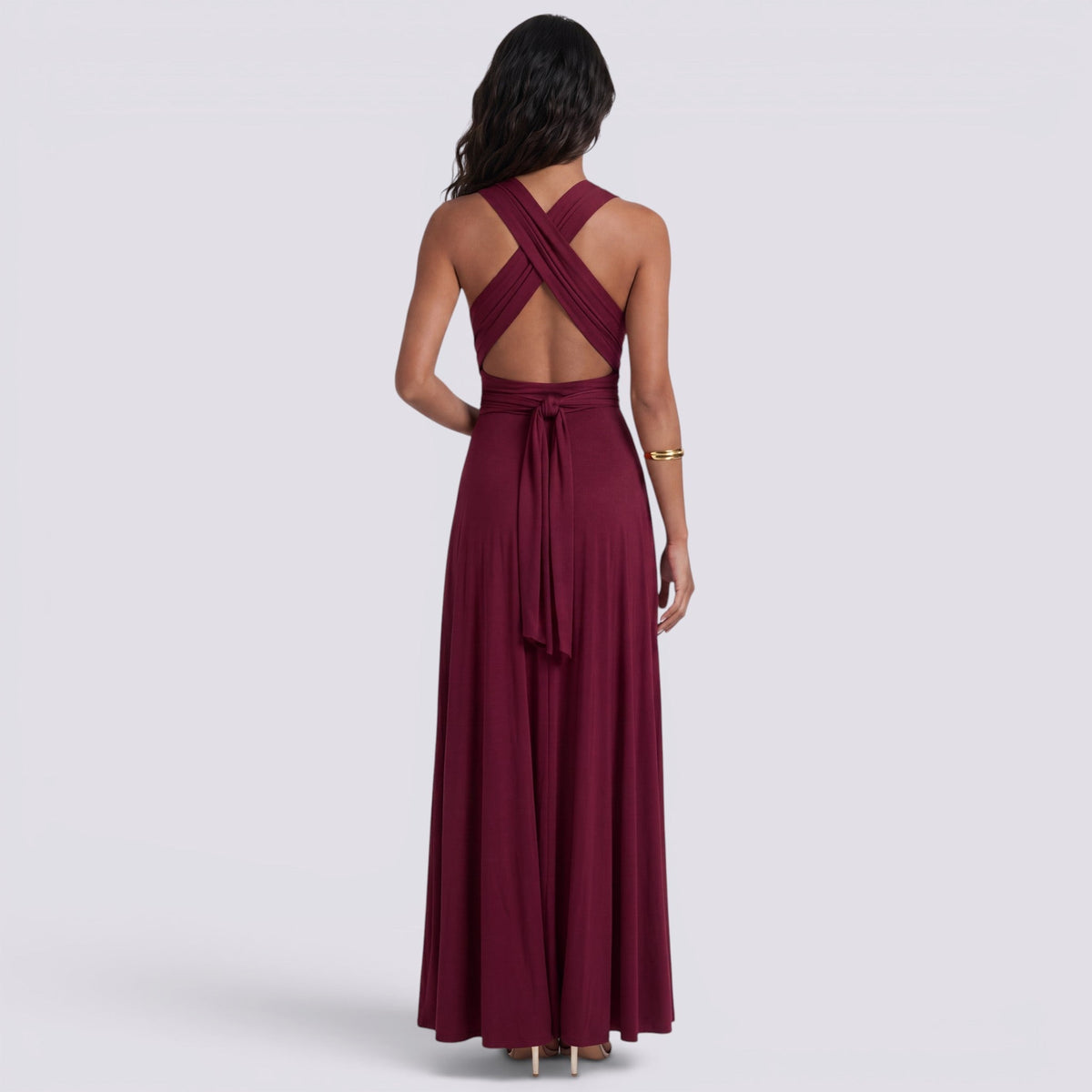 Damen Maxikleid Lina – Wickeldesign, vielseitig bindbar, für Hochzeiten