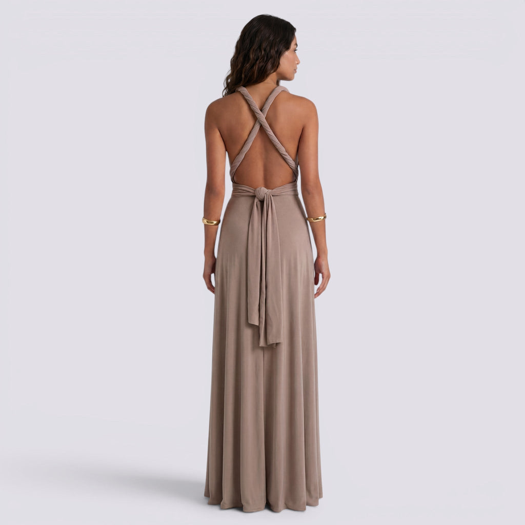 Damen Maxikleid Lina – Wickeldesign, vielseitig bindbar, für Hochzeiten
