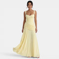 Damen Abendkleid lang Emma – Eleganter Etuischnitt in Gelb