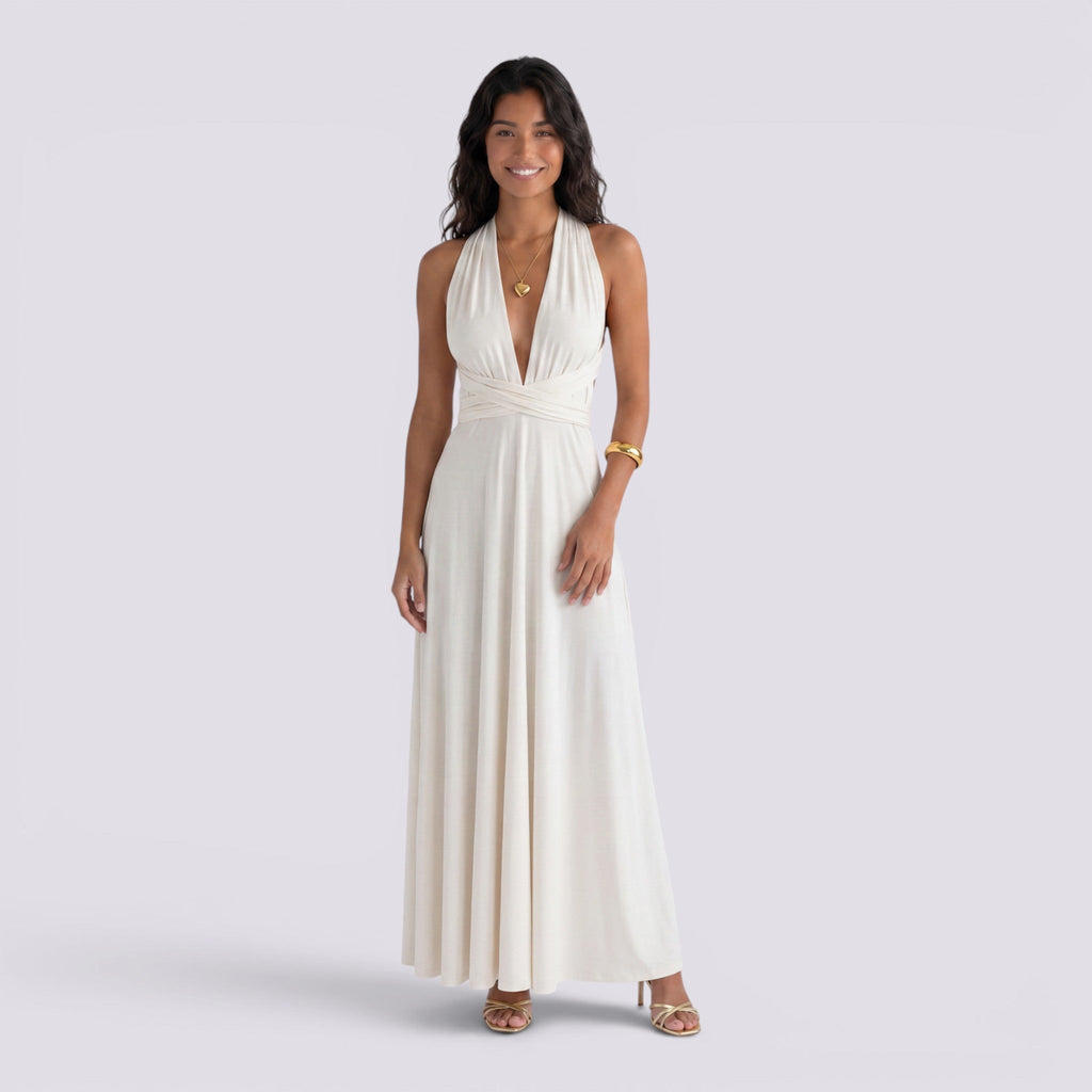 Damen Maxikleid Lina – Wickeldesign, vielseitig bindbar, für Hochzeiten