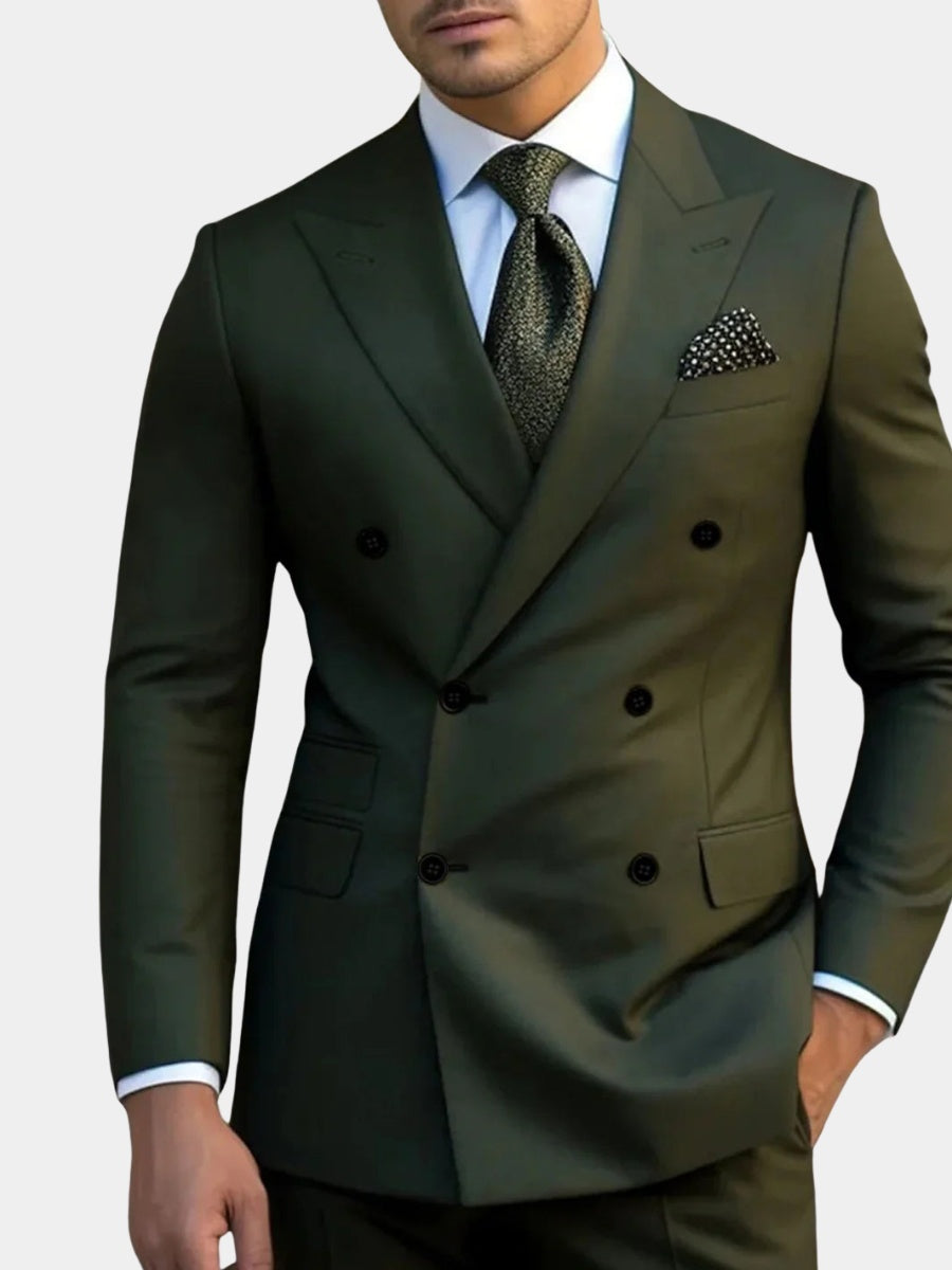Herrenanzug Felix – Doppelreiher Hochzeit Spitzkragen Premium
