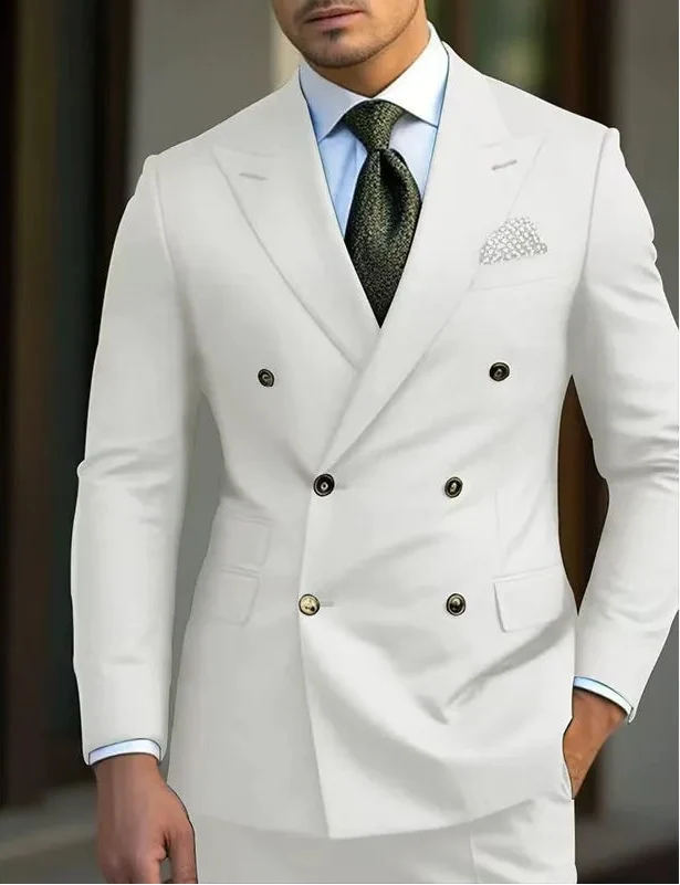 Herrenanzug Felix – Doppelreiher Hochzeit Spitzkragen Premium