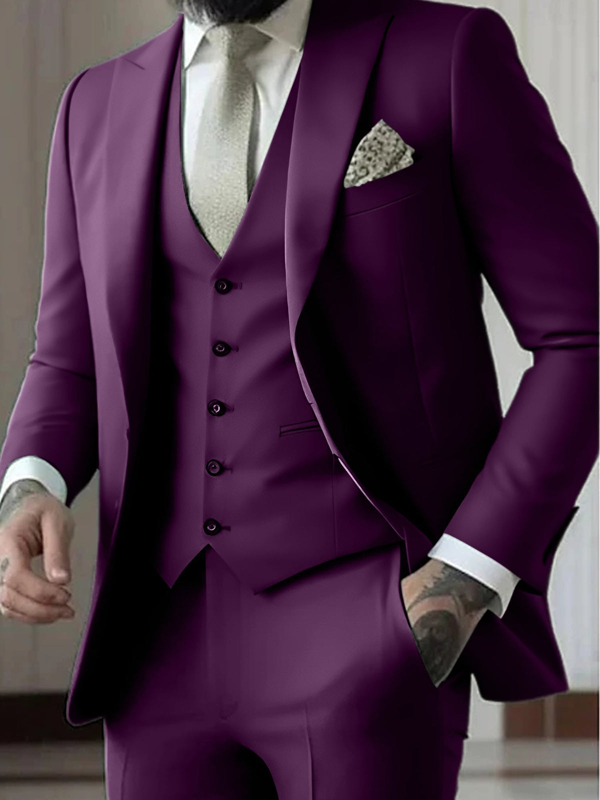 Herrenanzug Felix – Slim Fit, Dreiteiler mit Weste