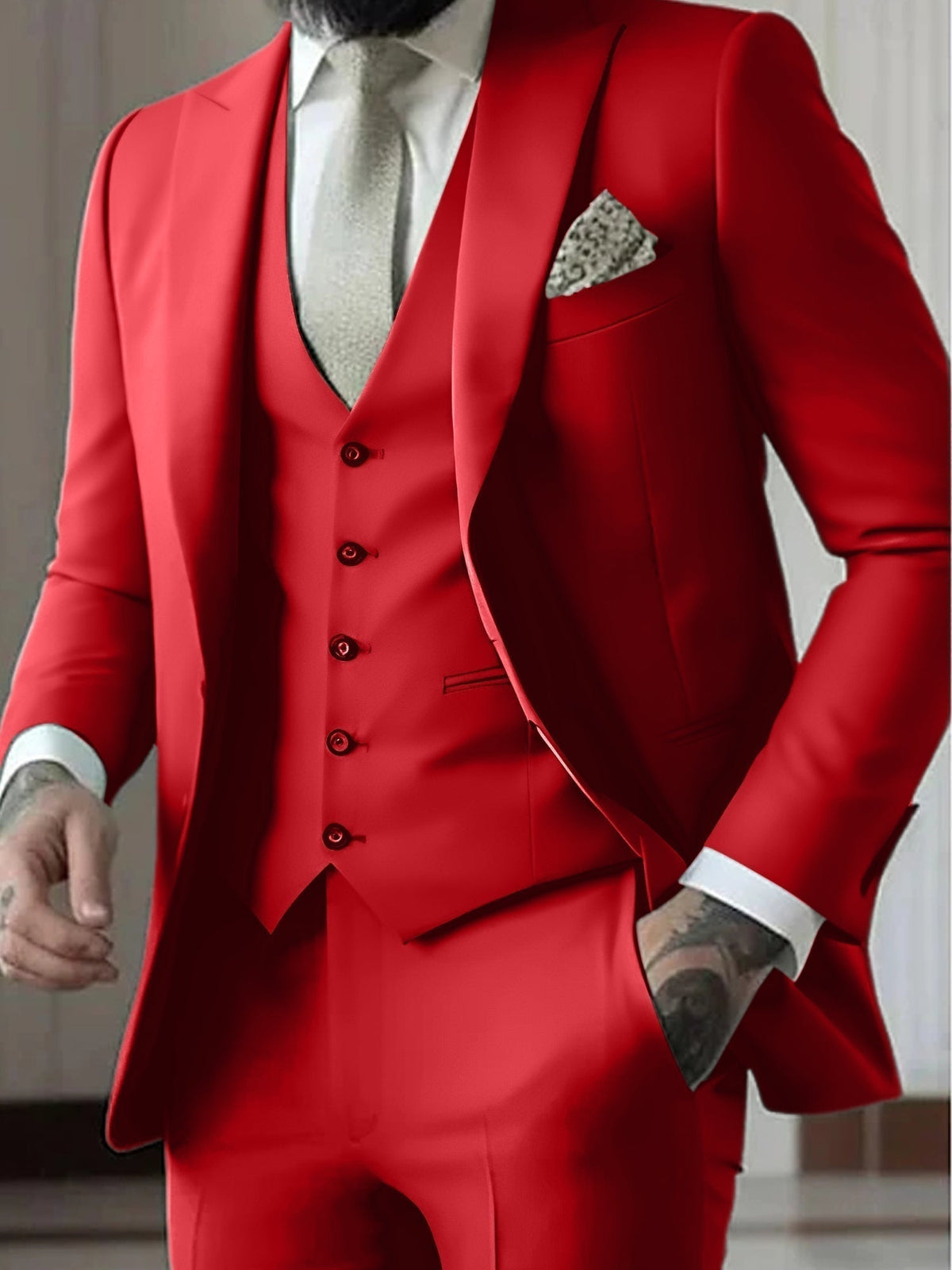 Herrenanzug Felix – Slim Fit, Dreiteiler mit Weste