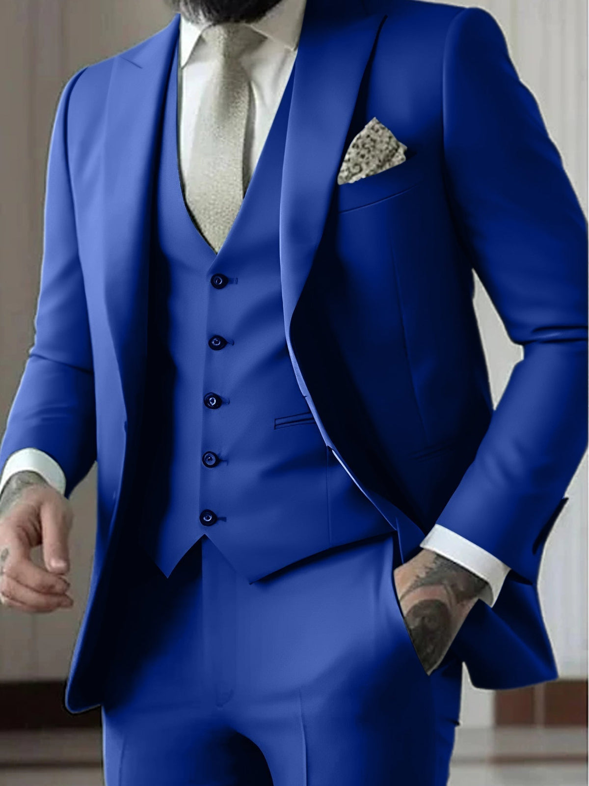 Herrenanzug Felix – Slim Fit, Dreiteiler mit Weste