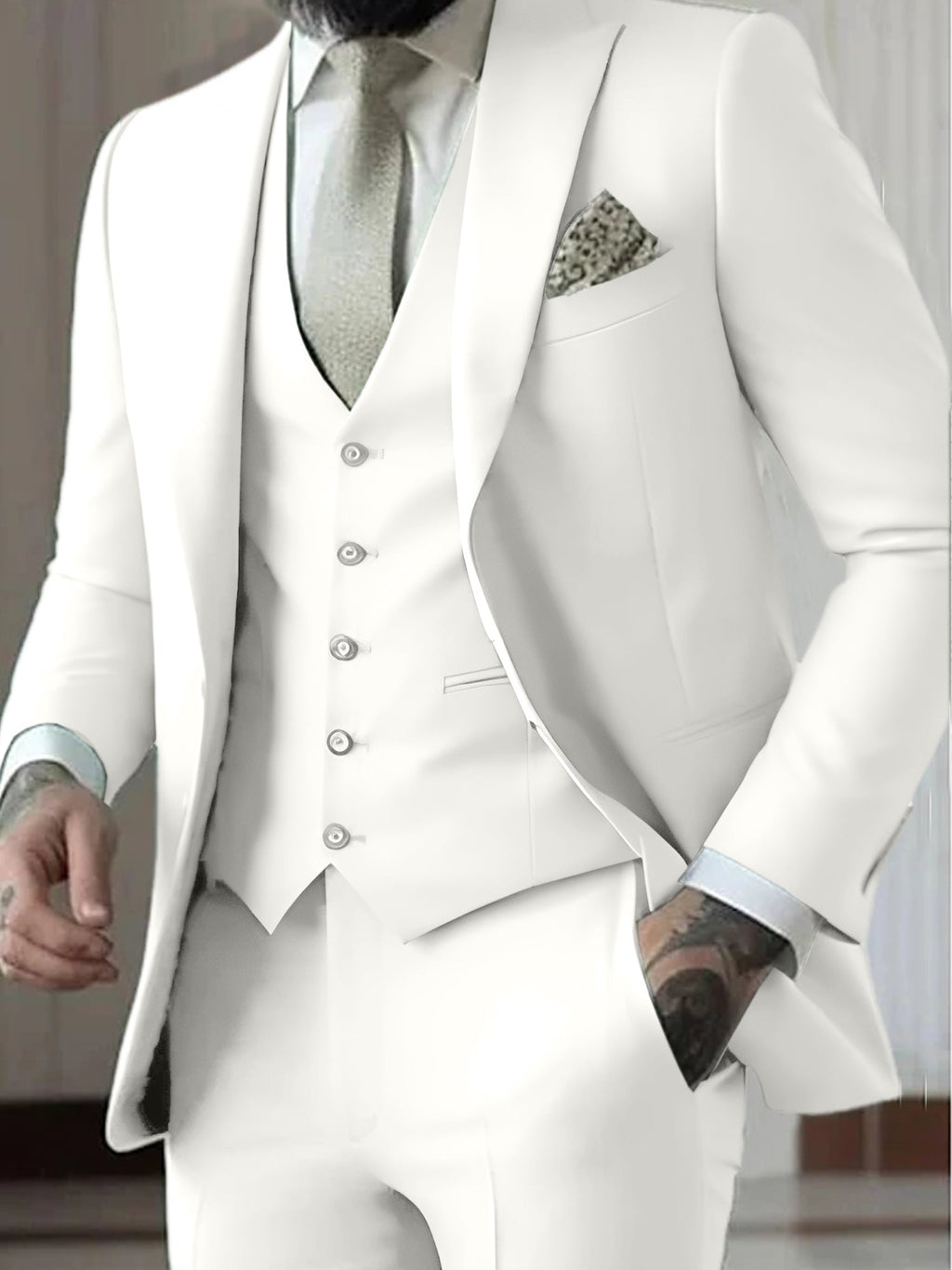 Herrenanzug Felix – Slim Fit, Dreiteiler mit Weste