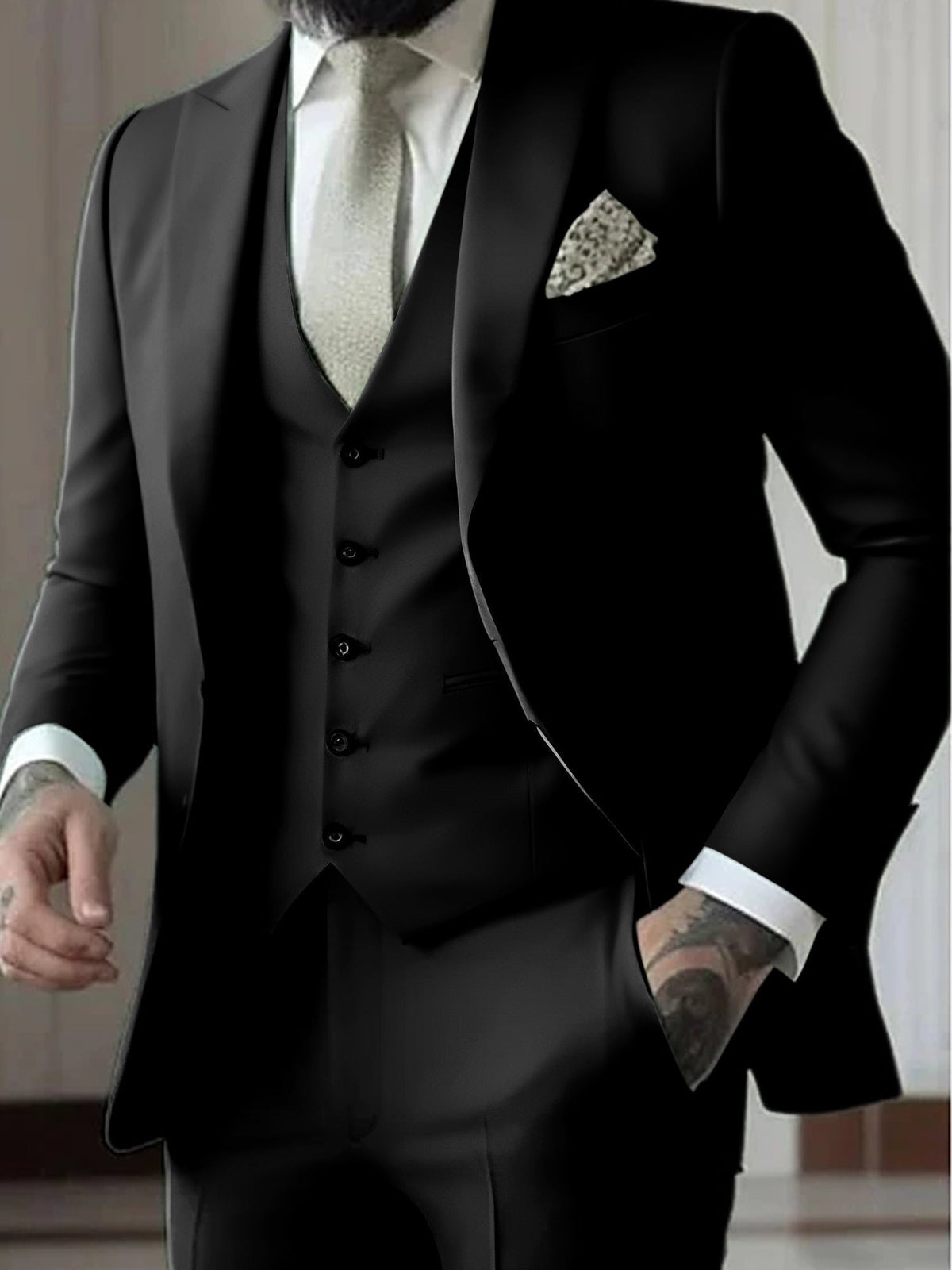 Herrenanzug Felix – Slim Fit, Dreiteiler mit Weste