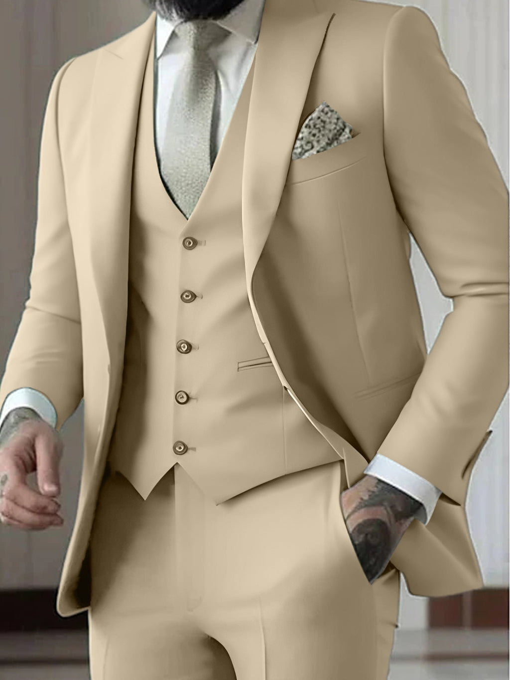 Herrenanzug Felix – Slim Fit, Dreiteiler mit Weste