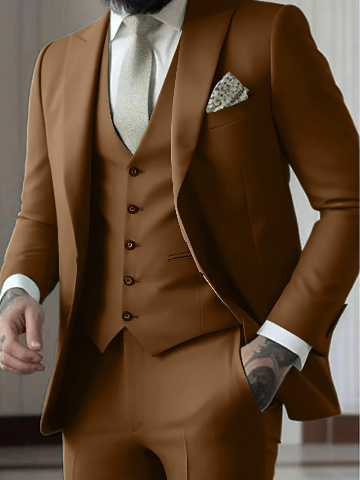 Herrenanzug Felix – Slim Fit, Dreiteiler mit Weste