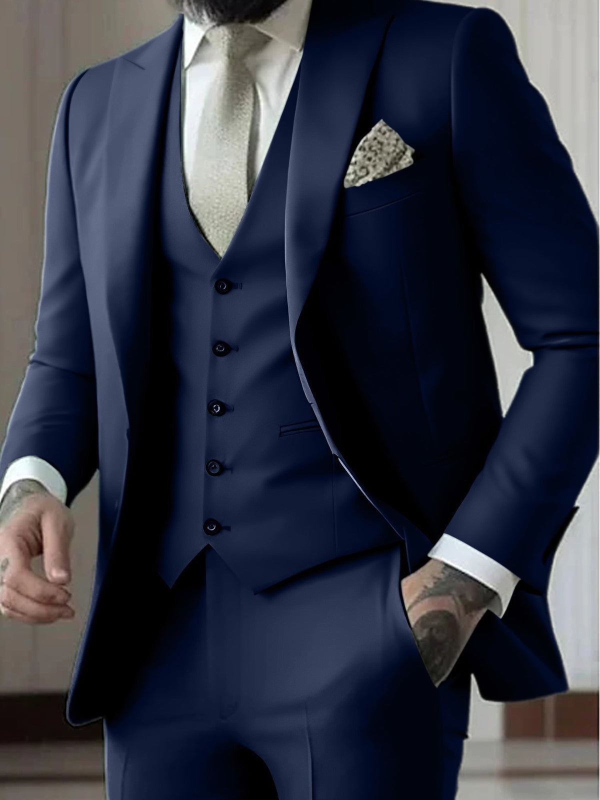 Herrenanzug Felix – Slim Fit, Dreiteiler mit Weste