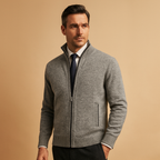 Herren Cardigan Felix – Strickjacke mit Reißverschluss, klassisch