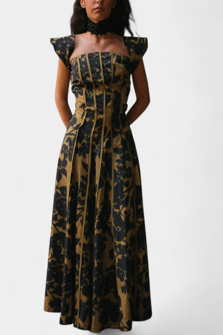 Damen Kleid Sophia – Maxilänge, Vintage Blumenmuster
