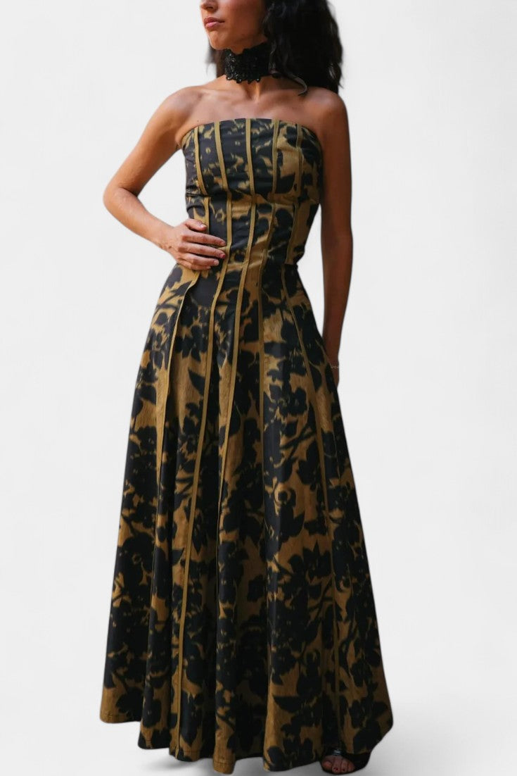 Damen Kleid Sophia – Maxilänge, Vintage Blumenmuster