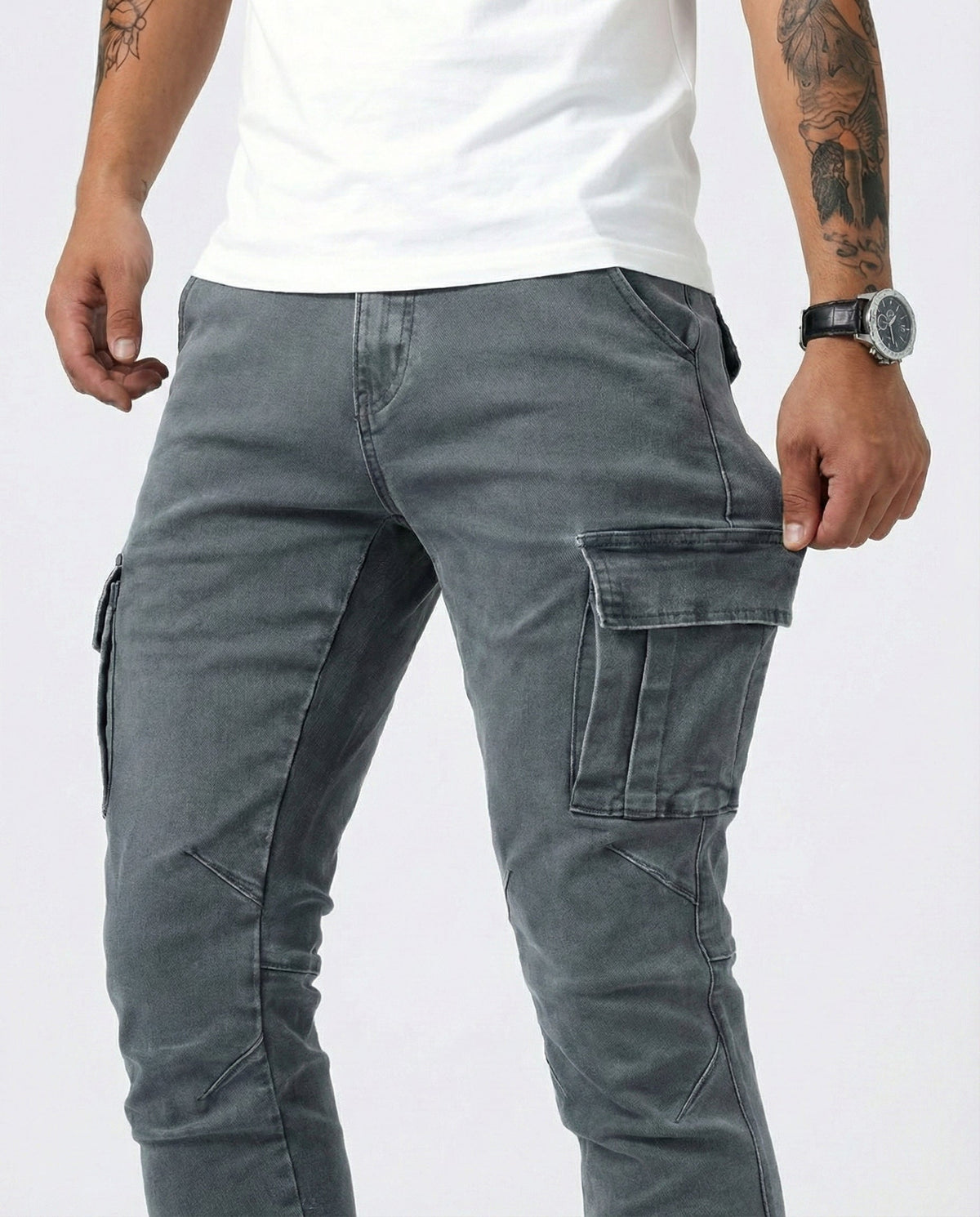 Herren Cargo Hose Marineblau – Elastisch, funktional, modern