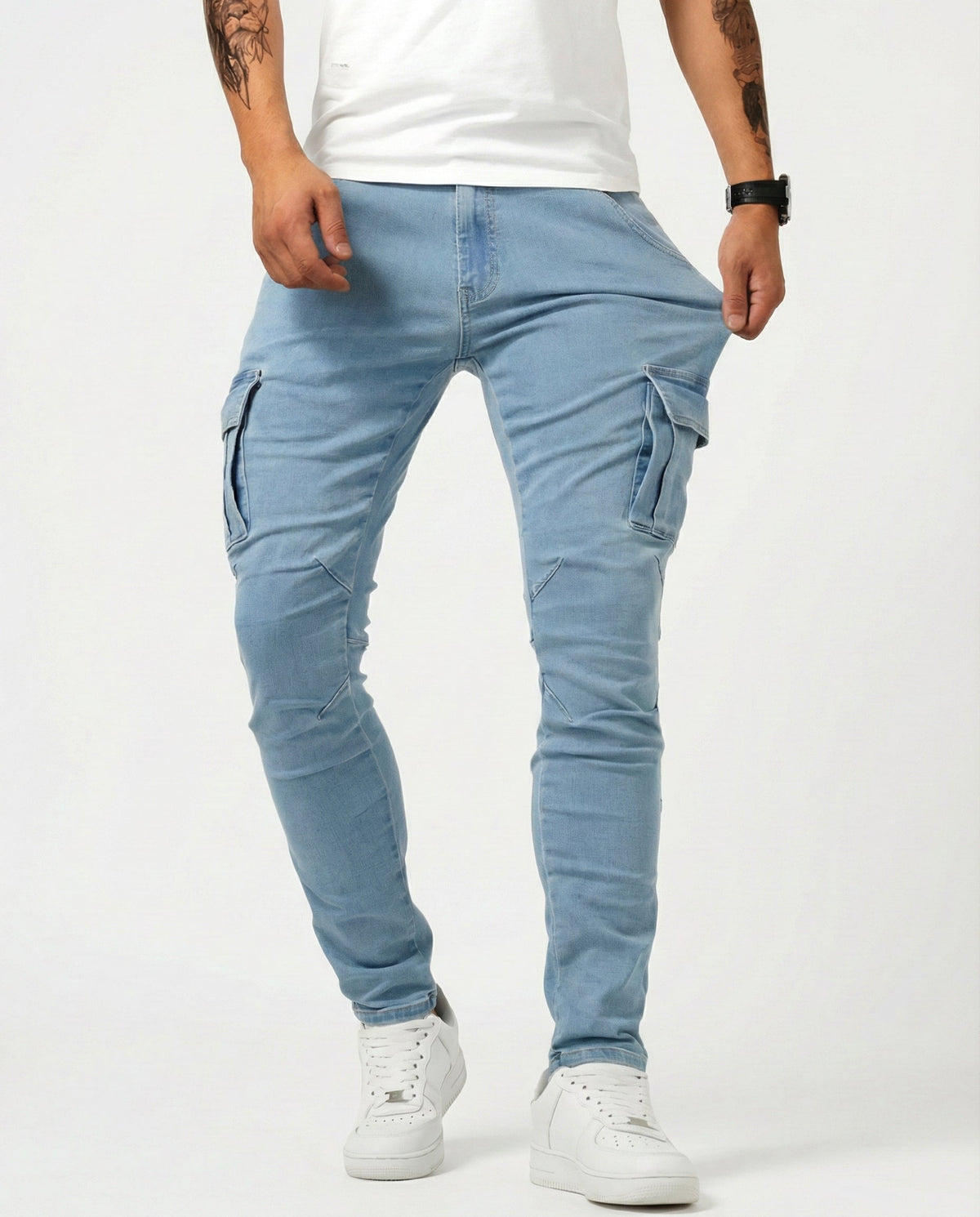 Herren Cargo Hose Marineblau – Elastisch, funktional, modern
