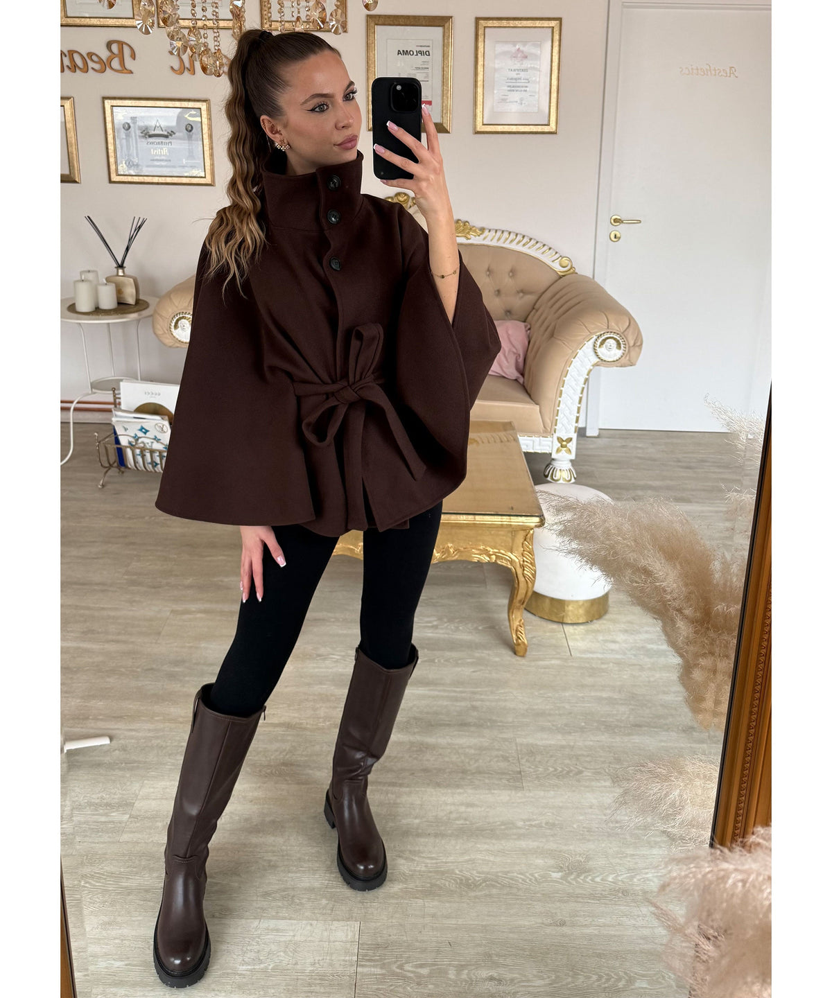 Damen Stiefel Langschaft Chira – Braun, Gefüttert