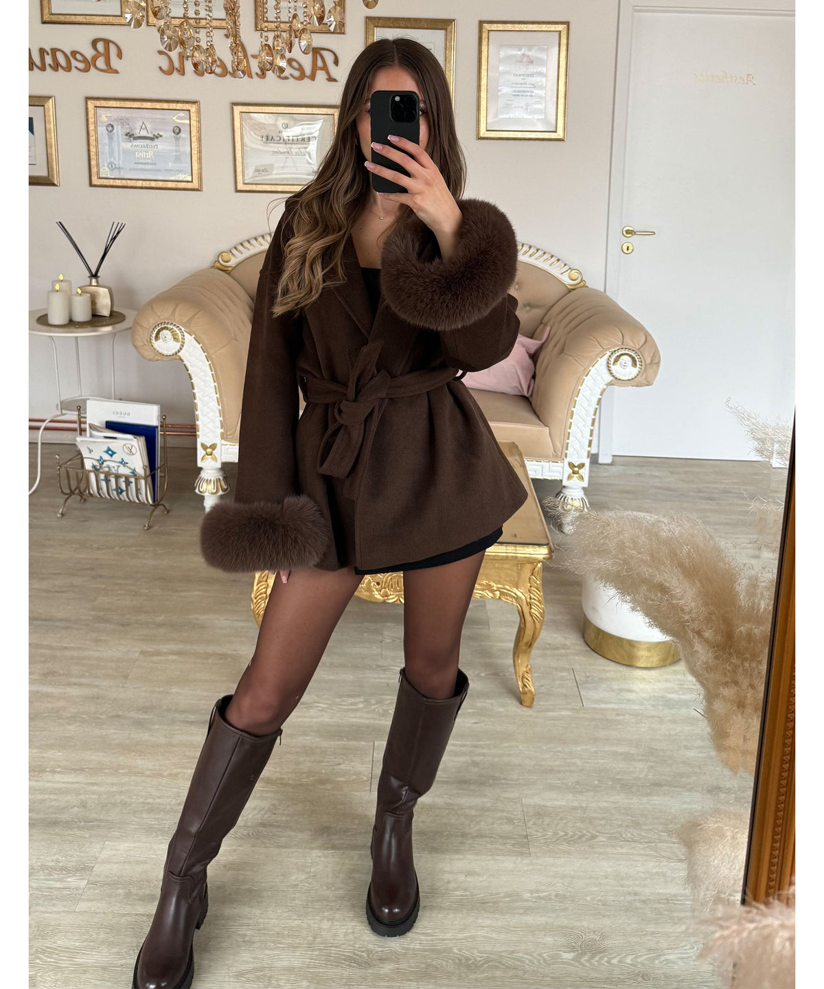 Damen Stiefel Langschaft Chira – Braun, Gefüttert
