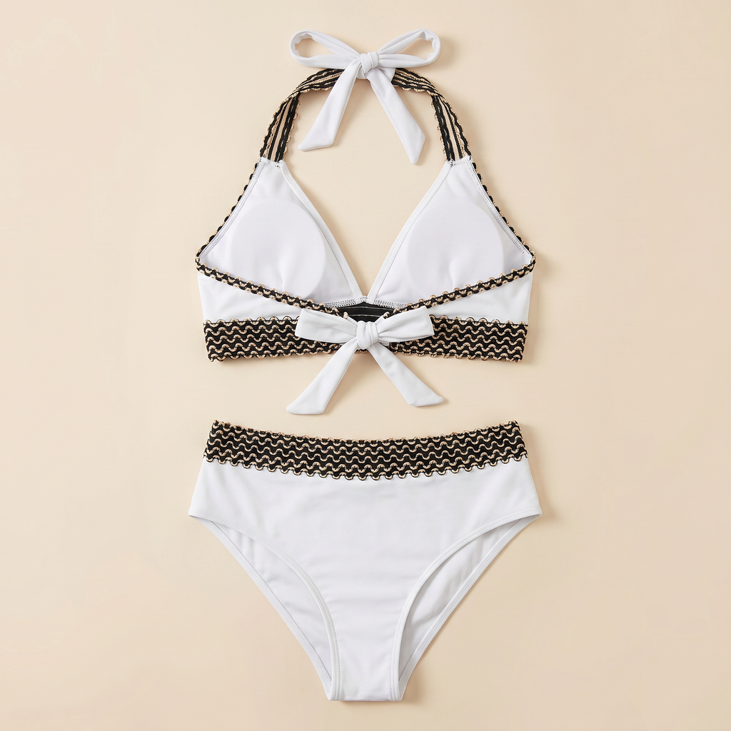 Damen Bikini Sofia Taillenhoch – Elastisch, zweiteilig mit Muster