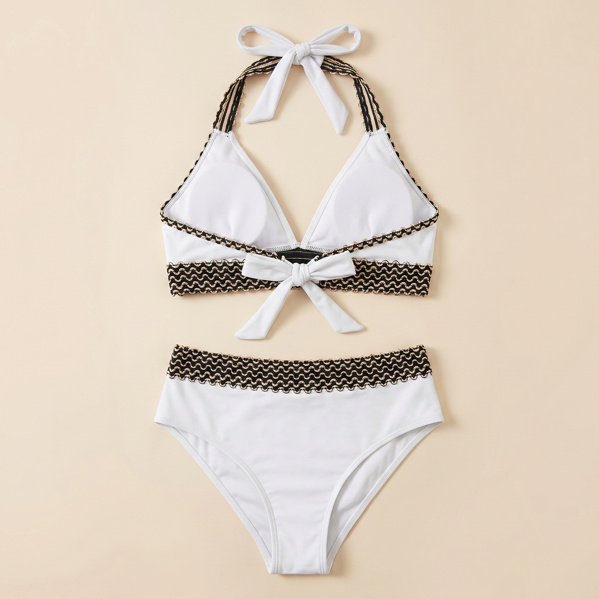 Damen Bikini Sofia Taillenhoch – Elastisch, zweiteilig mit Muster