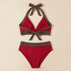 Damen Bikini Sofia Taillenhoch – Elastisch, zweiteilig mit Muster