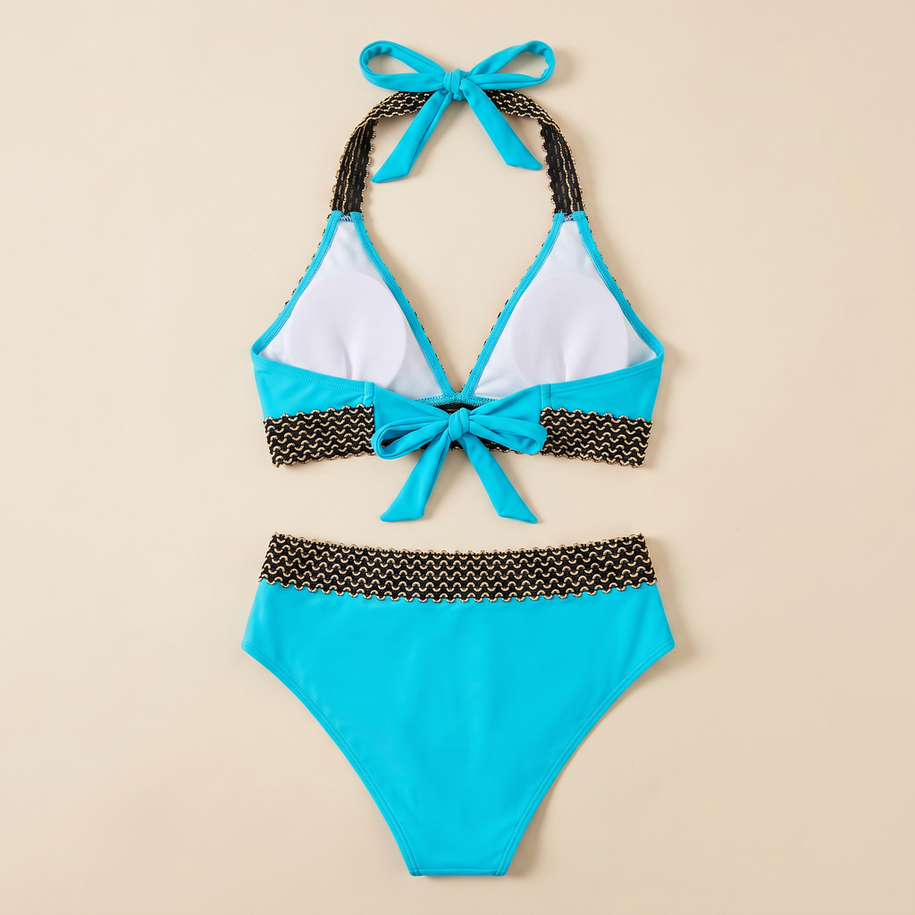Damen Bikini Sofia Taillenhoch – Elastisch, zweiteilig mit Muster