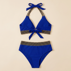 Damen Bikini Sofia Taillenhoch – Elastisch, zweiteilig mit Muster