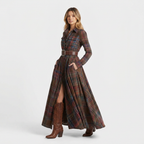Damen Hemdblusenkleid Nina – Kariertmuster, langarm locker