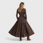 Damen Hemdblusenkleid Nina – Kariertmuster, langarm locker