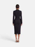 Damen Blazer Kleid Lena – Midi elegant weiß strukturiert