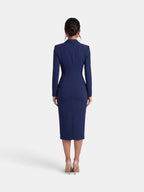 Damen Blazer Kleid Lena – Midi elegant weiß strukturiert