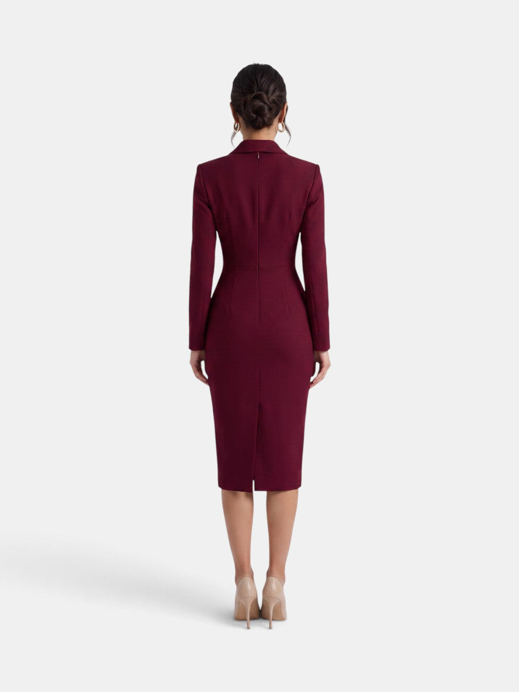 Damen Blazer Kleid Lena – Midi elegant weiß strukturiert