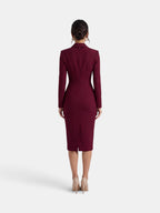 Damen Blazer Kleid Lena – Midi elegant weiß strukturiert