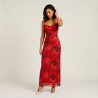 Damen Maxikleid Emma – Florales Muster, Drapierter Ausschnitt