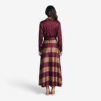 Vestido camisero largo a rayas mujer con cinturón - vista 6