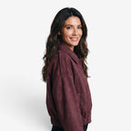 Chaqueta de ante holgada mujer con cuello clásico - vista 2