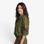 Chaqueta de ante holgada mujer con cuello clásico - vista 8
