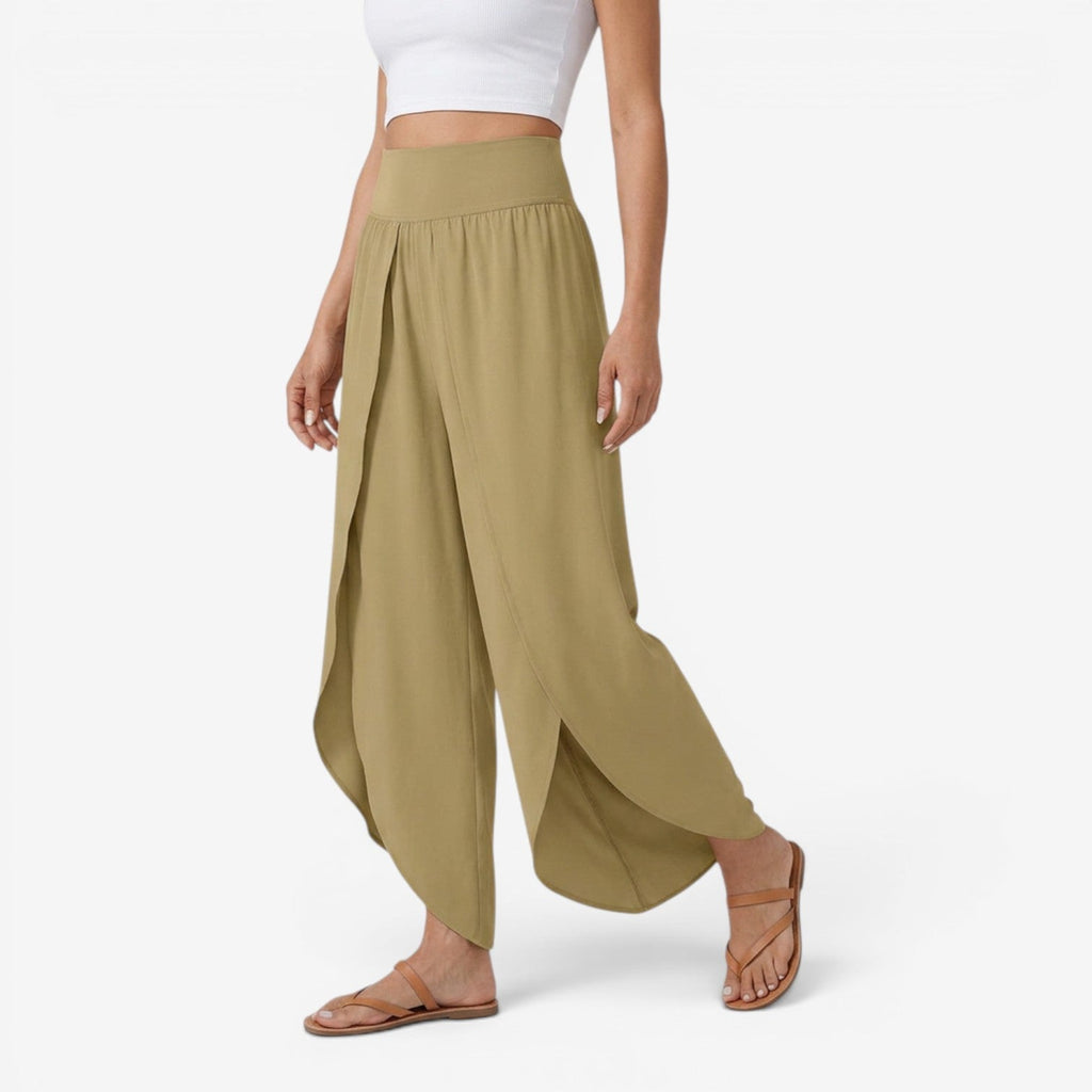 Pantalón de yoga de pierna ancha y cintura alta para mujer