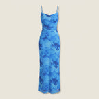 Damen Maxikleid Emma – Florales Muster, Drapierter Ausschnitt