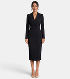 Damen Blazer Kleid Lena – Midi elegant weiß strukturiert