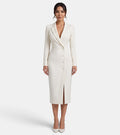 Damen Blazer Kleid Lena – Midi elegant weiß strukturiert