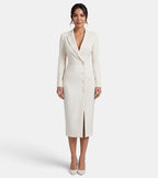Damen Blazer Kleid Lena – Midi elegant weiß strukturiert