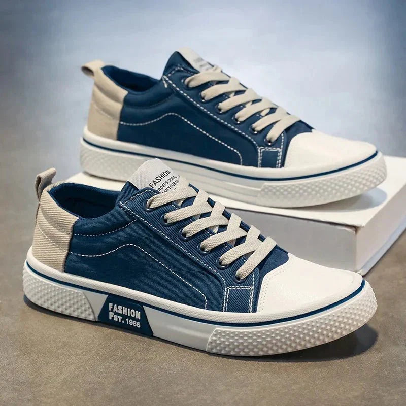 Herren Sneaker Felix – Vintage Retro, Leinenstoff, leicht