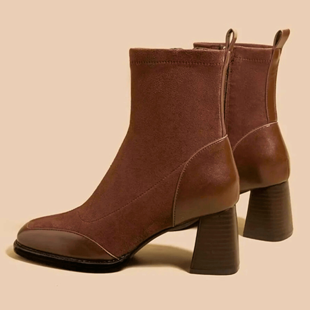 Damen Stiefeletten Emma – Echtleder, Blockabsatz, elegant