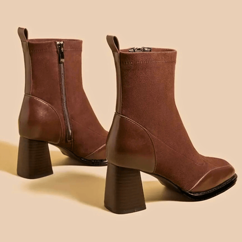 Damen Stiefeletten Emma – Echtleder, Blockabsatz, elegant