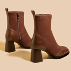Damen Stiefeletten Emma – Echtleder, Blockabsatz, elegant