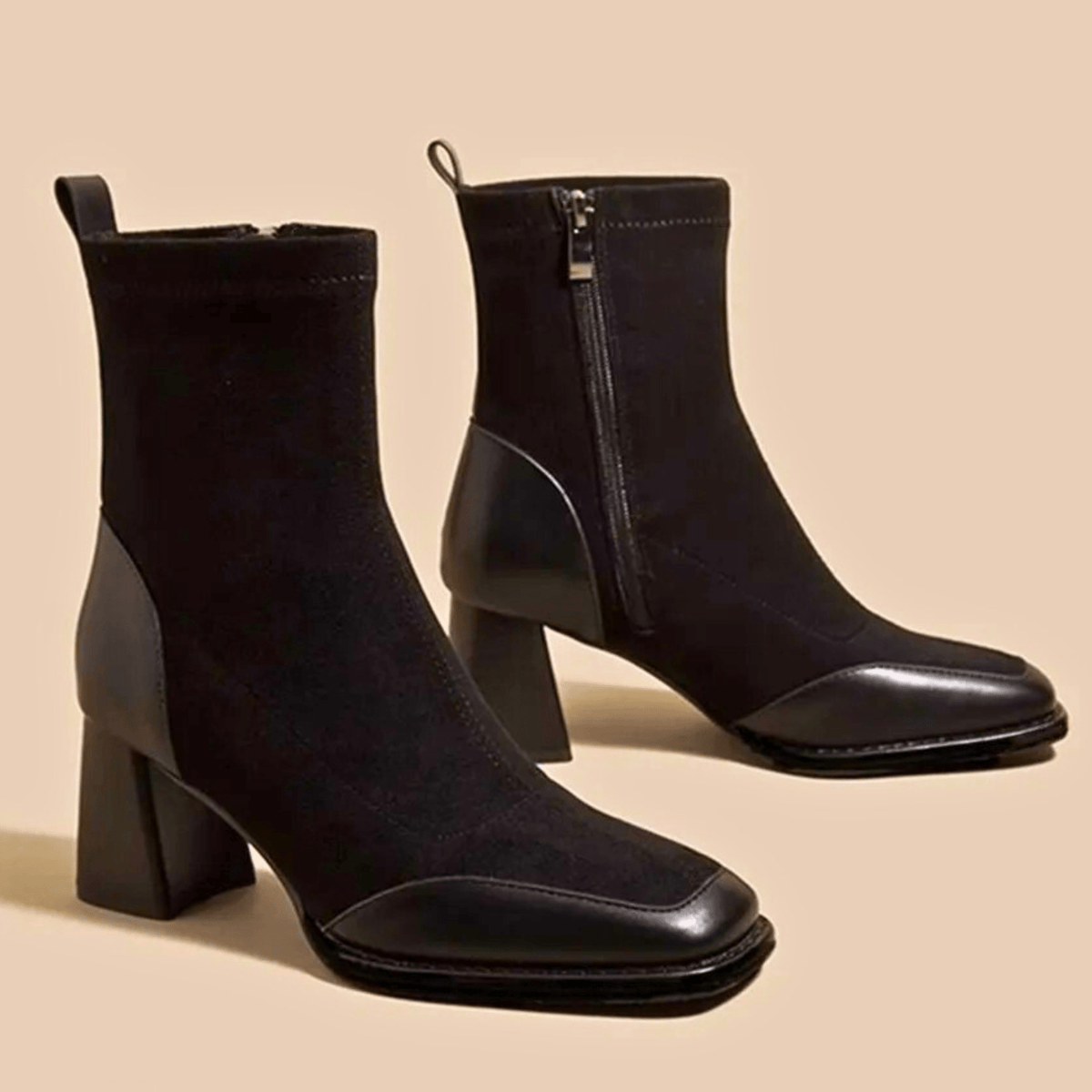 Damen Stiefeletten Emma – Echtleder, Blockabsatz, elegant