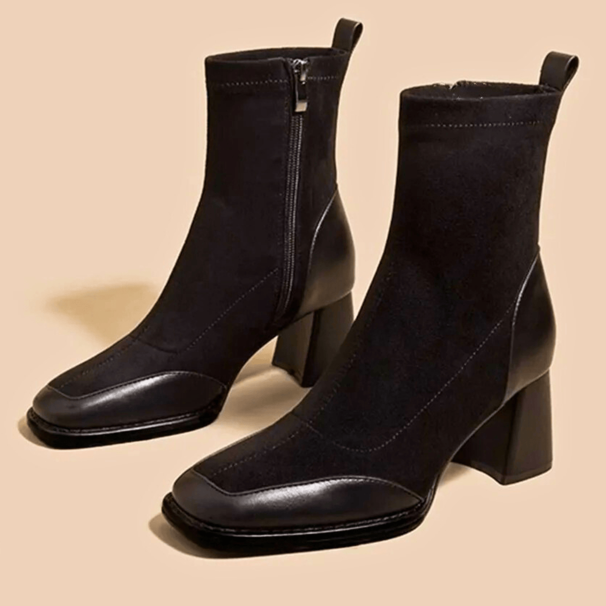 Damen Stiefeletten Emma – Echtleder, Blockabsatz, elegant