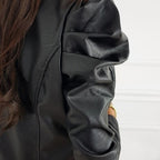 Damen Lederjacke Sofia – Biker-Stil kurz mit Puffärmel