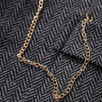 Herren Tweedweste Nicolas – Fischgrät, Jacquardkette, tailliert